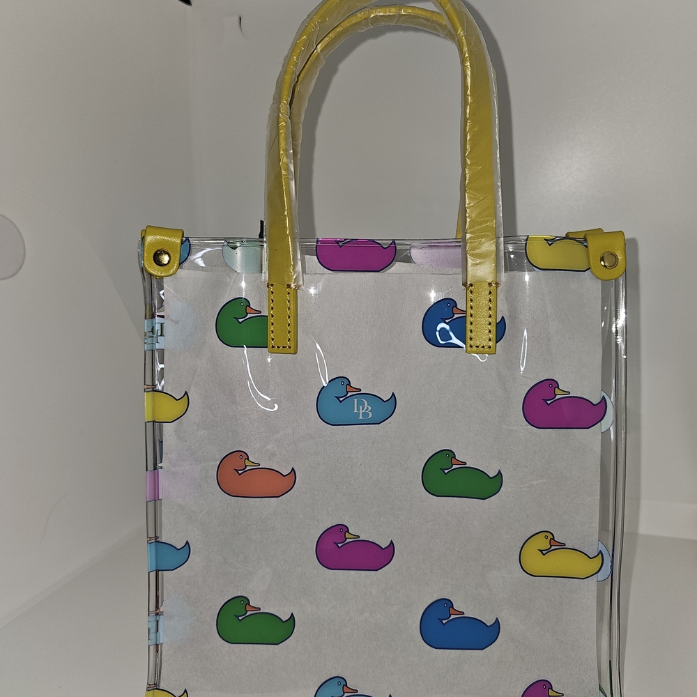 Dooney And Bourke Colorful Duck Print Clear Tote Bag NWTs